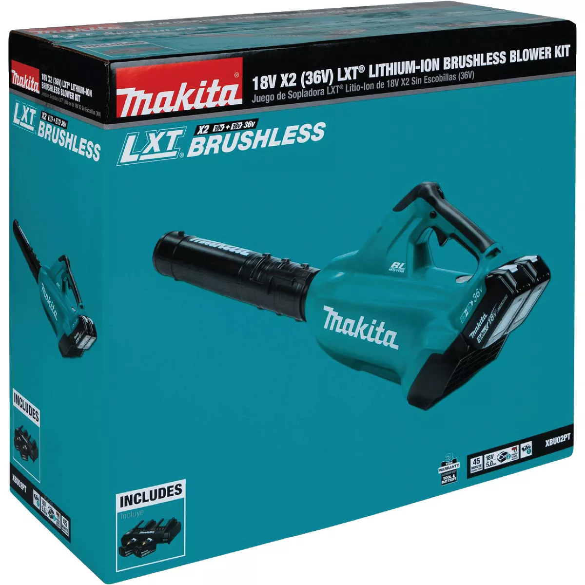 Makita 120 MPH 473 CFM 18V X2 (36V) LXT Lithium-Ion Brushless (5.0Ah) Cordless Blower Kit - photo 4