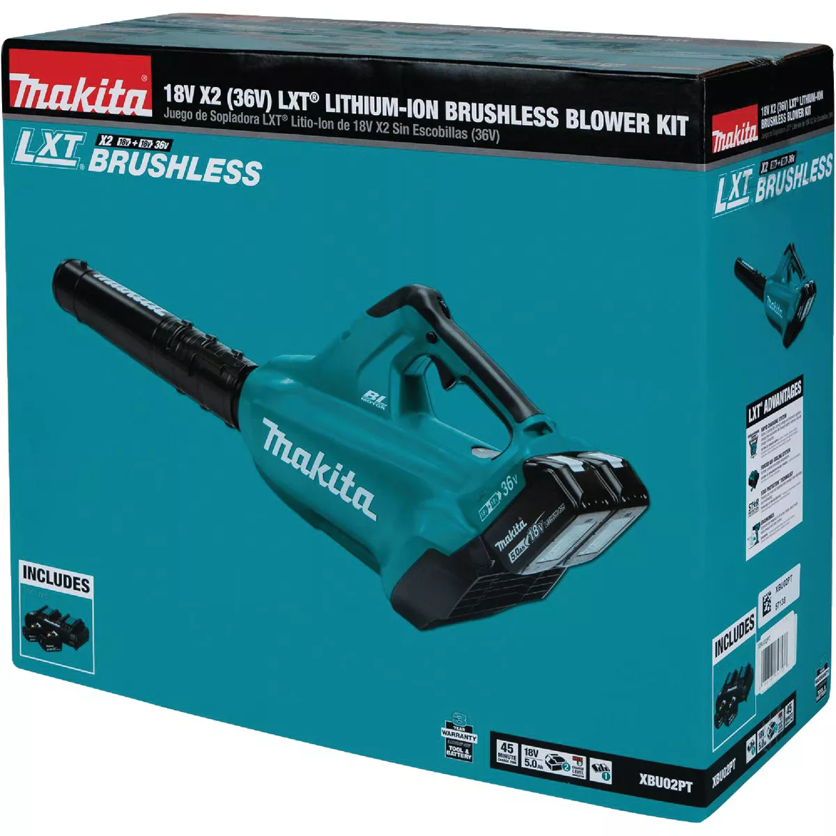 Makita 120 MPH 473 CFM 18V X2 (36V) LXT Lithium-Ion Brushless (5.0Ah) Cordless Blower Kit - photo 5
