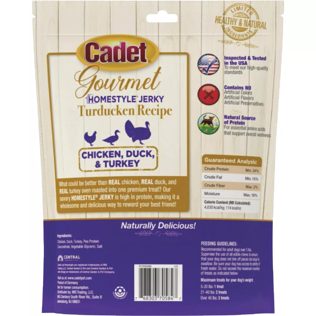 Cadet Gourmet 14 Oz. Homestyle Jerky Turducken Recipe Dog Treat - photo 2