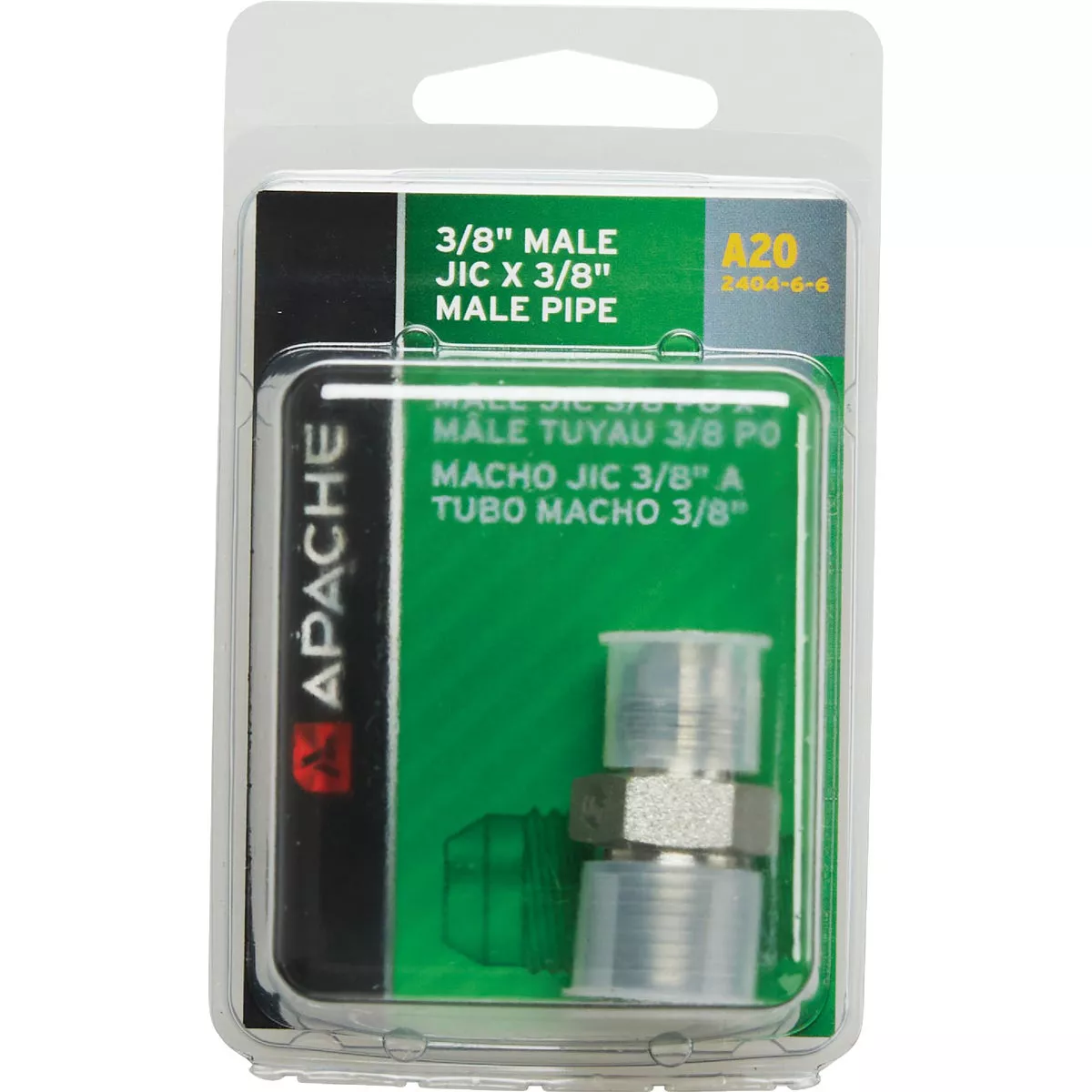 Apache 3/8 In. Male JIC x 3/8 In. Male Pipe Hydraulic Hose Adapter - photo 2