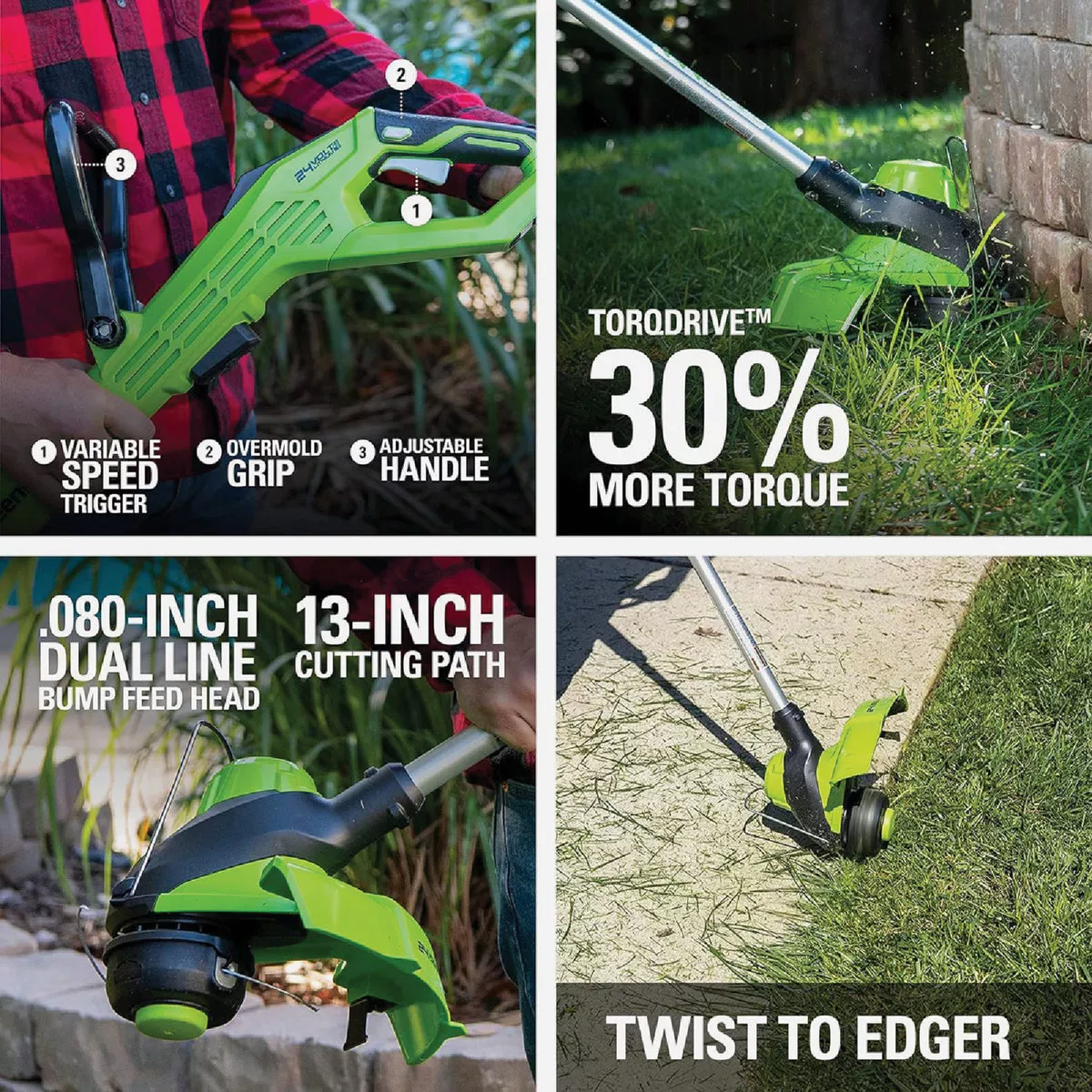 Aazon.co : Greenworks 40V 12" Cordless String Trier, 2.0Ah Battery