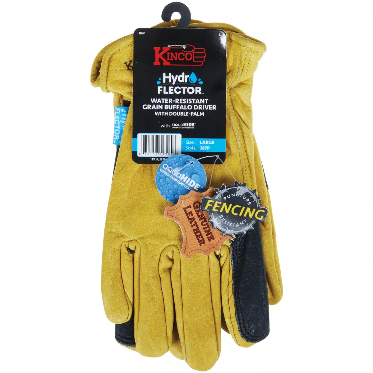 Kinco HydroFlector Men's Large Water-Resistant Buffalo Leather Work Glove - photo 2
