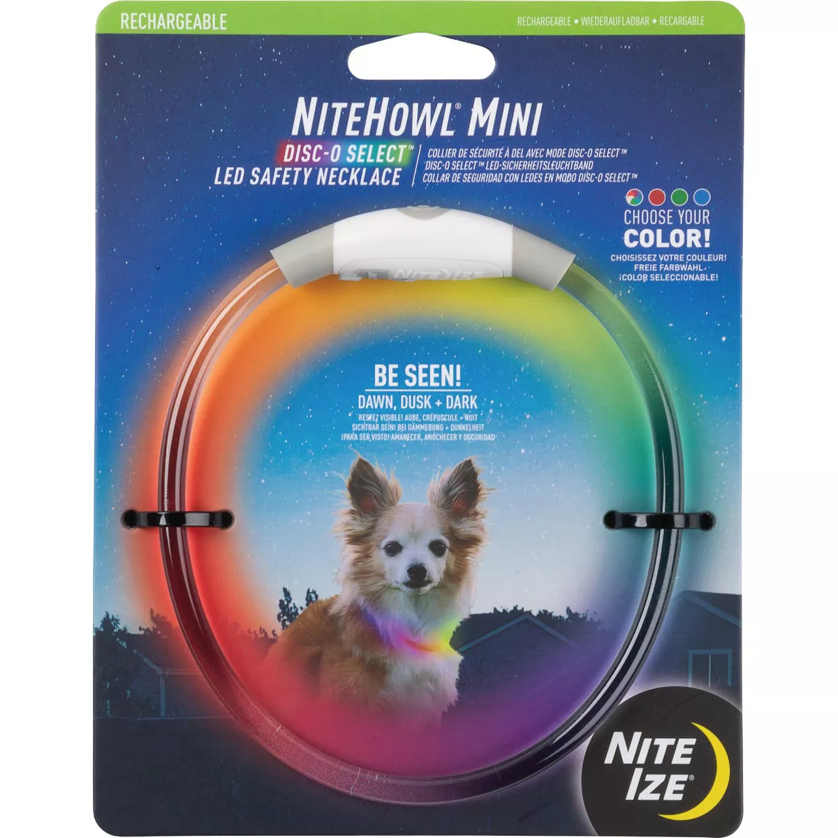 Nite Ize Nite Howl Lithium Polymer Rechargeable Color Changing LED Mini Safety Necklace