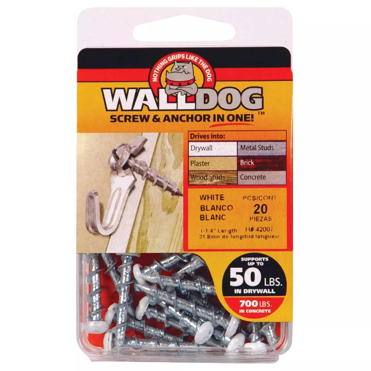 Hillman Borefast 1-1/2 In. White Anchor & Screw in One (20-Count) - photo 2