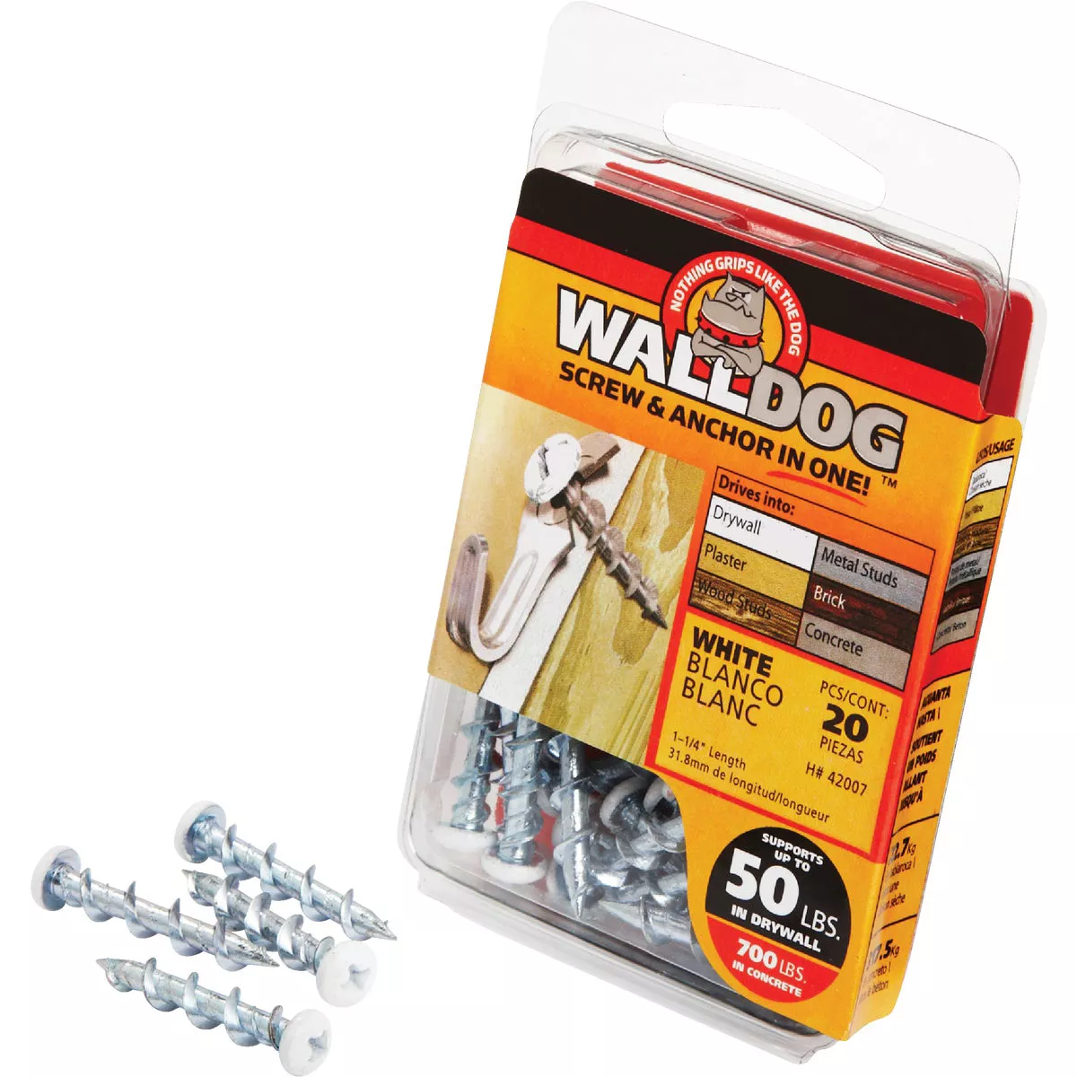 Hillman Borefast 1-1/2 In. White Anchor & Screw in One (20-Count) - photo 3