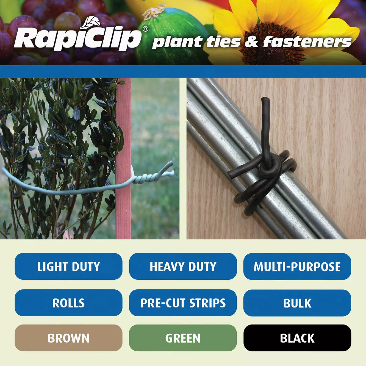 Rapiclip 16 Ft. Green PVC/Rubber Light-Duty Garden Twist Tie - photo 2