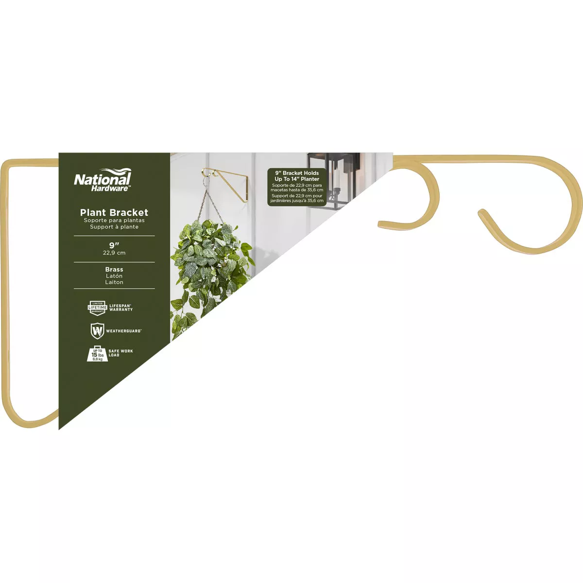 National Hardware 9 In. Brass Steel Hanging Plant Bracket - photo 2