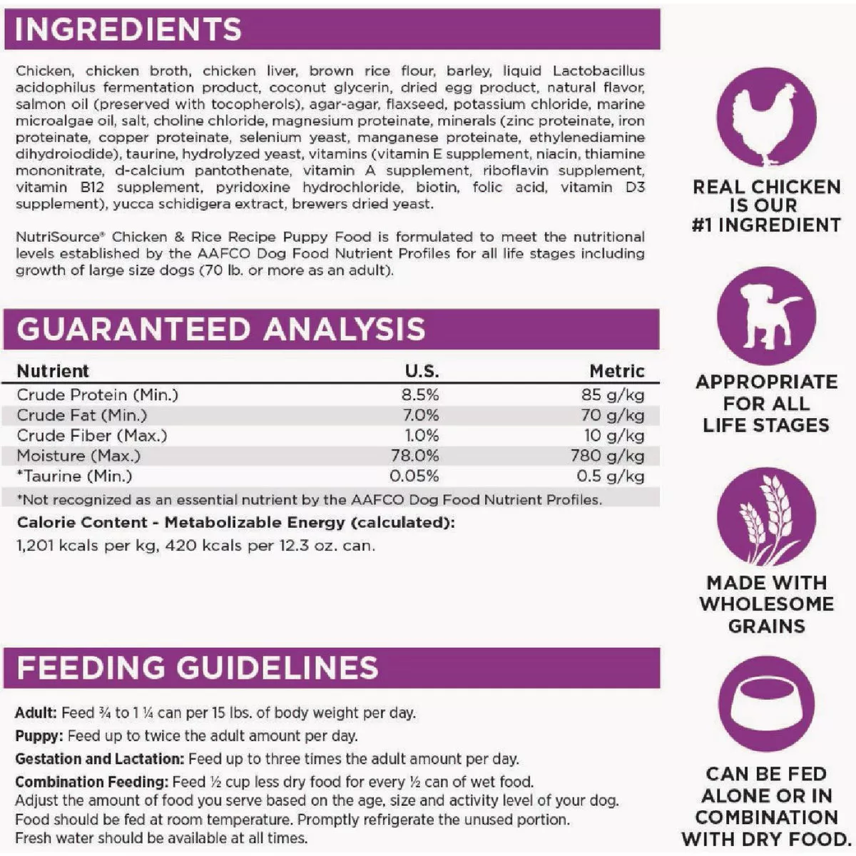 NutriSource 12.3 Oz. Chicken & Rice Wet Puppy Food - photo 3