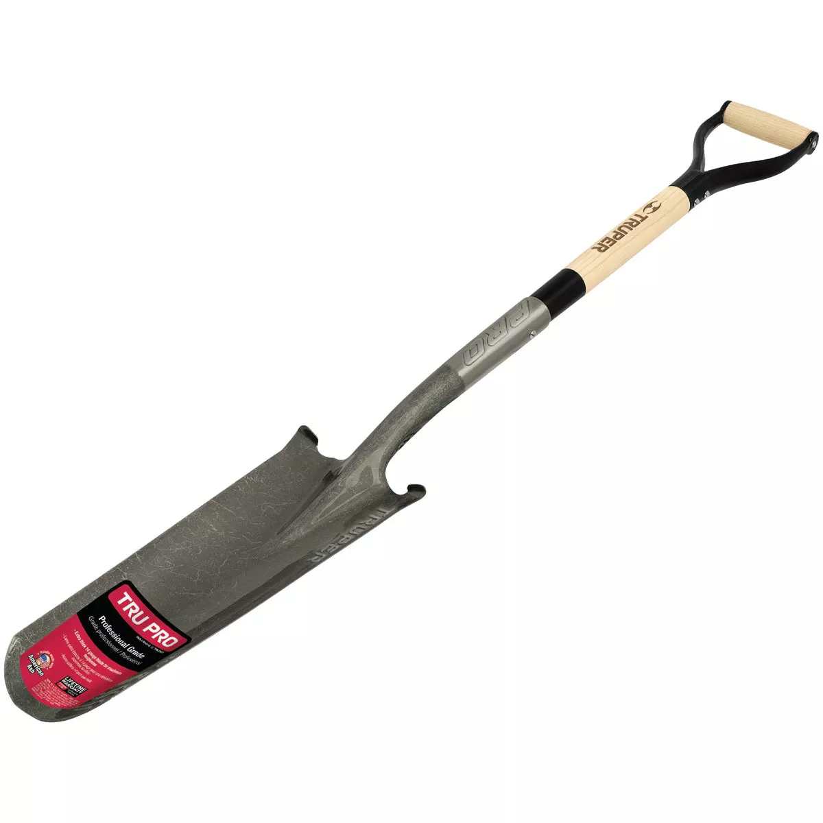 Truper Tru Pro 32 In. Wood D-Handle Round Point Drain Spade