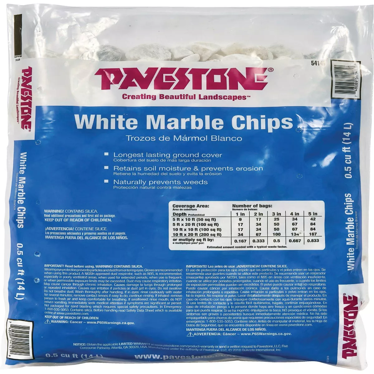Pavestone 0.5 Cu. Ft. Medium White Marble Chips | Do it Best