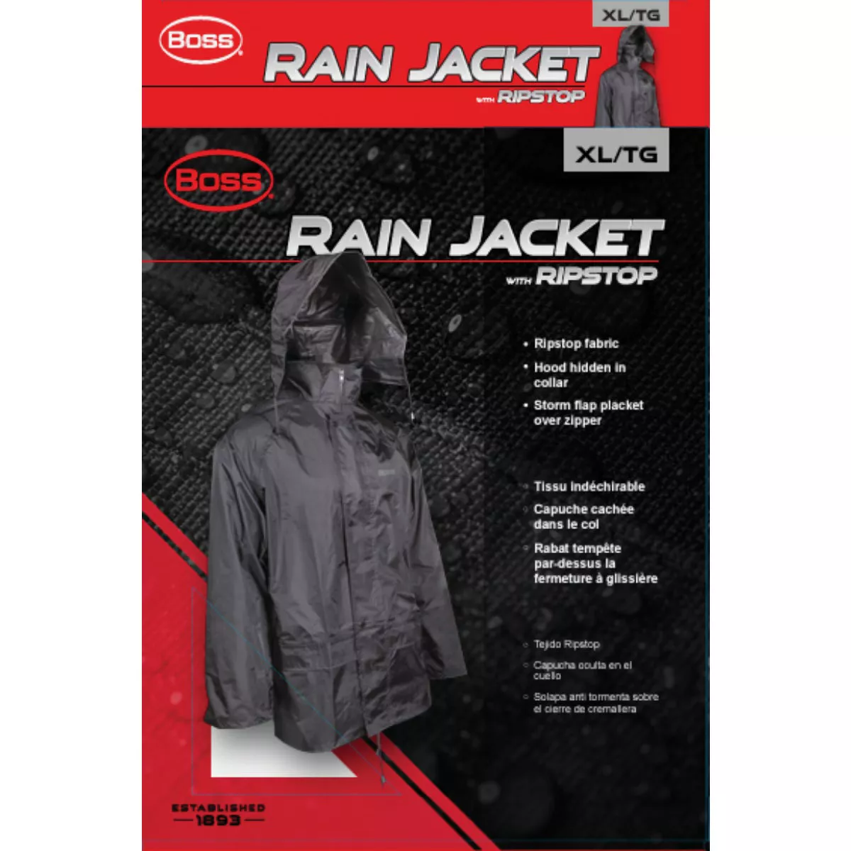 Boss XL Nylon Ripstop Rain Jacket - photo 2