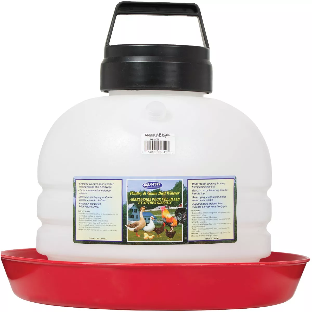 Farm-Tuff 3 Gal. Poly Top Fill Poultry Fountain - photo 2