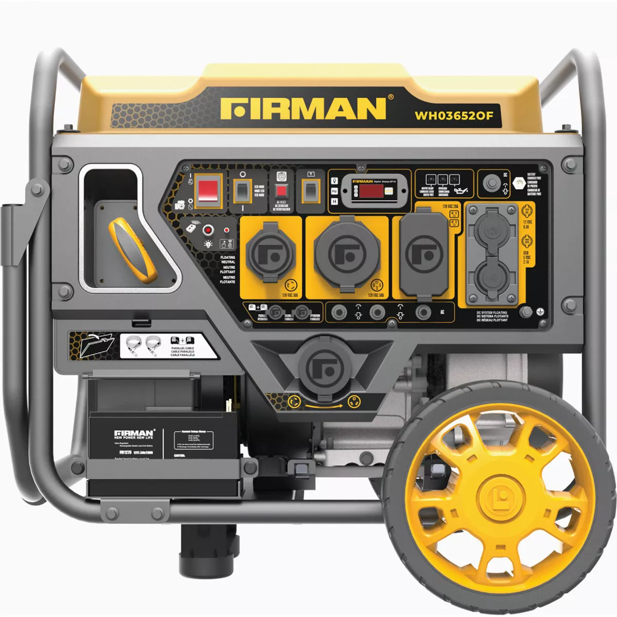 FIRMAN Inverter/Hybrid 3650W (Gas) / 3300W (LPG) Dual Fuel Recoil/Electric Start Open Frame Portable Inverter Generator (EPA, CARB & cETL Certified)