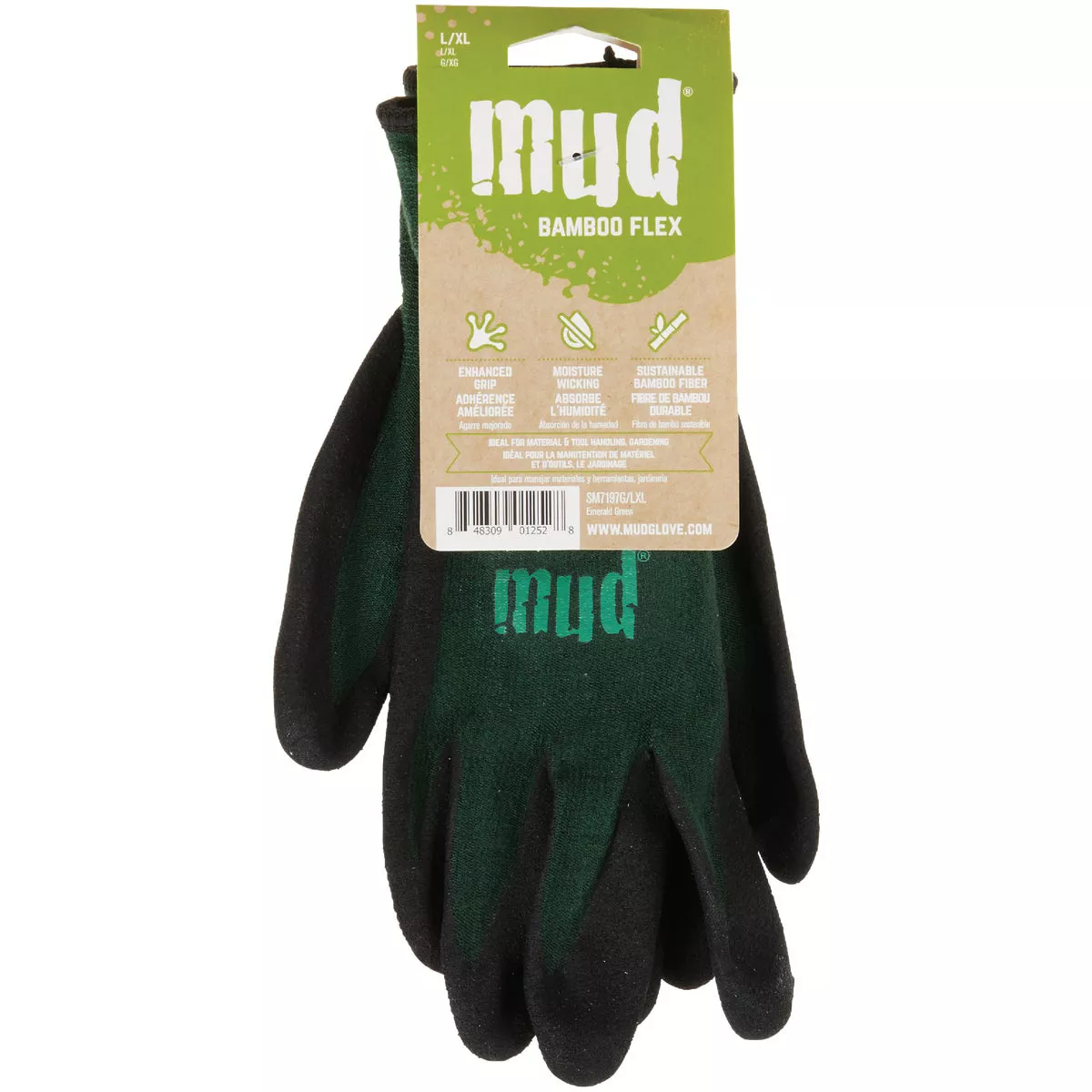 Mud Bamboo Flex Large/XL Emerald Green Garden Glove - photo 2