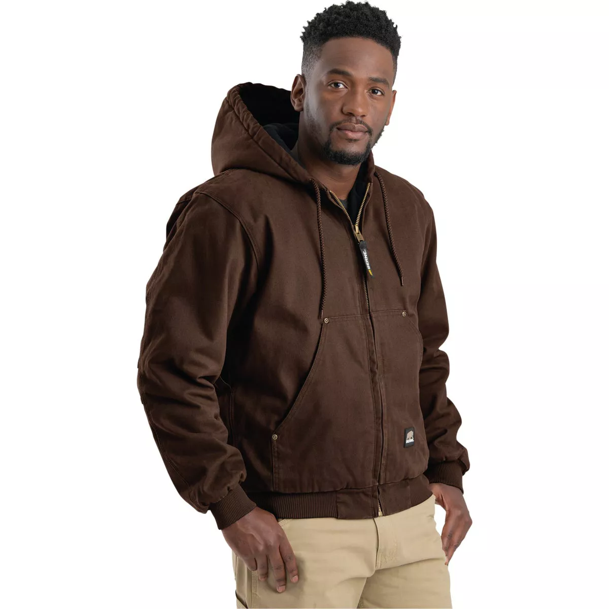 Berne Heartland Men's Medium Bark Hooded Work Jacket
