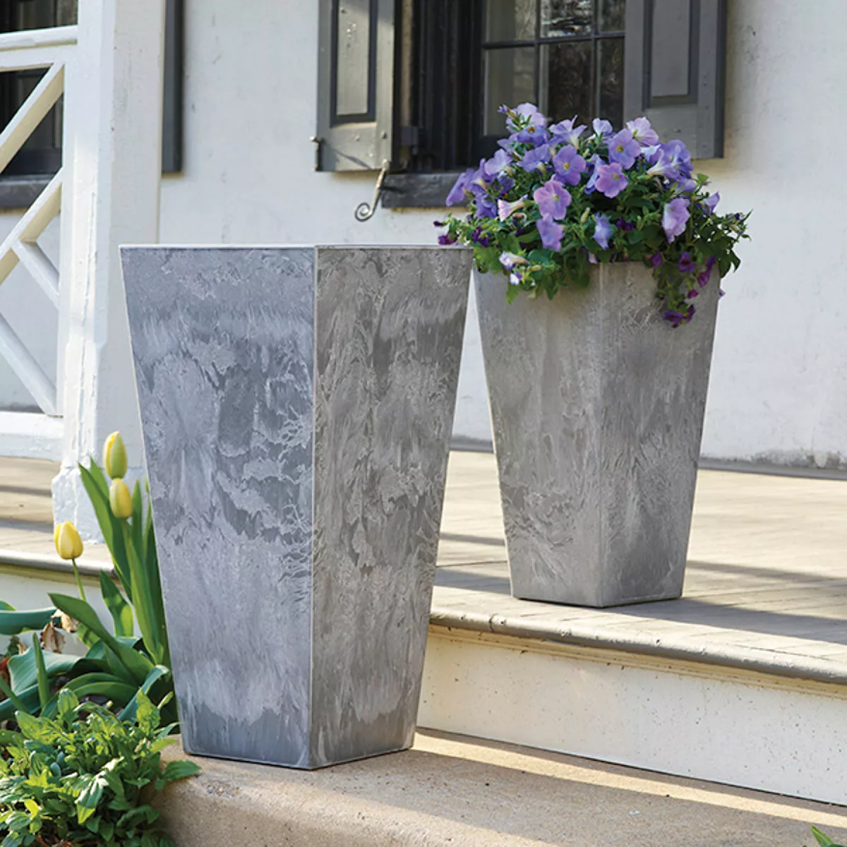 Novelty ArtStone Ella 13.75 In. W. x 27.75 In. H. x 13.75 In. L. Gray Resin Planter - photo 5