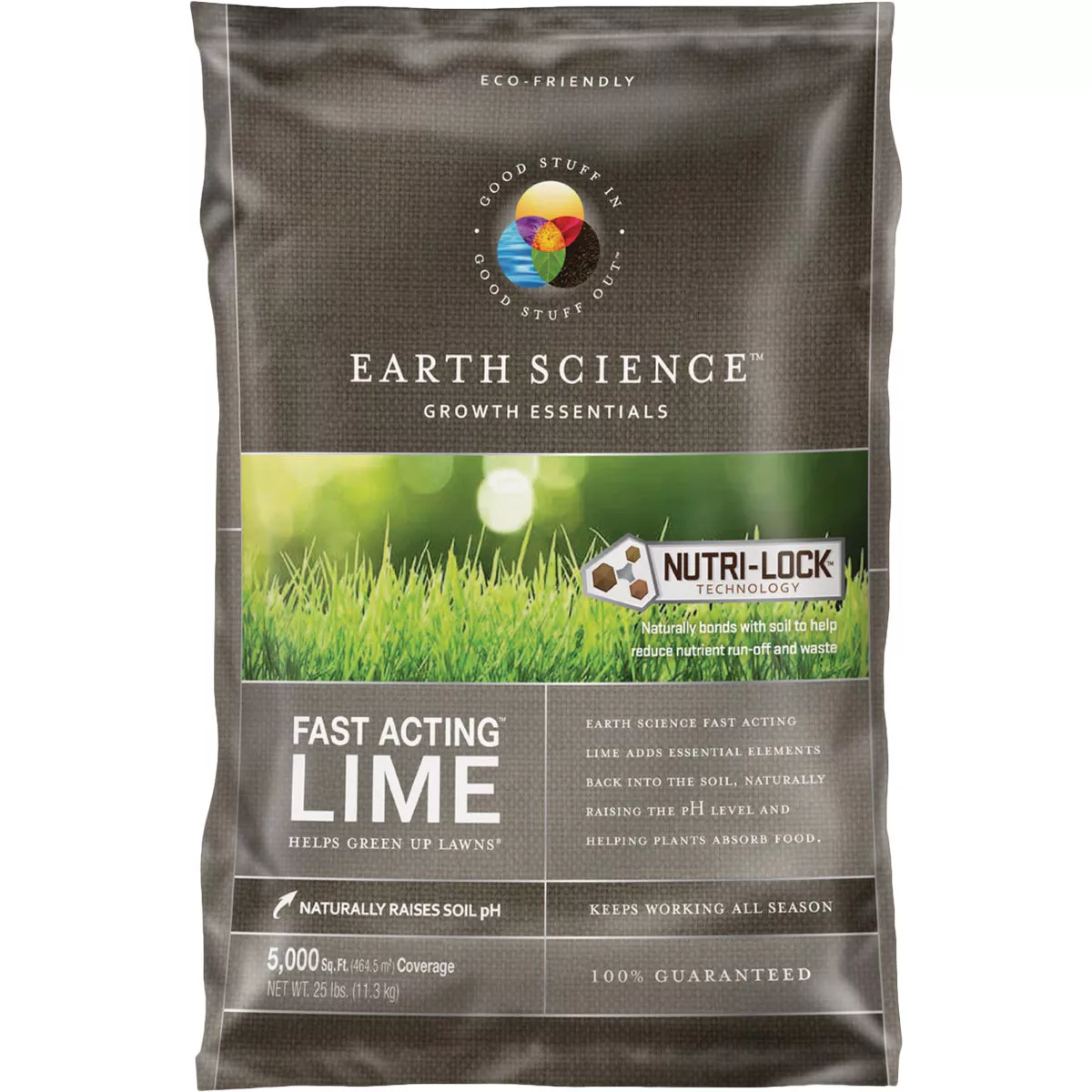 Earth Science Growth Essential Fast Acting 25 Lb. 5000 Sq. Ft. Coverage Lime