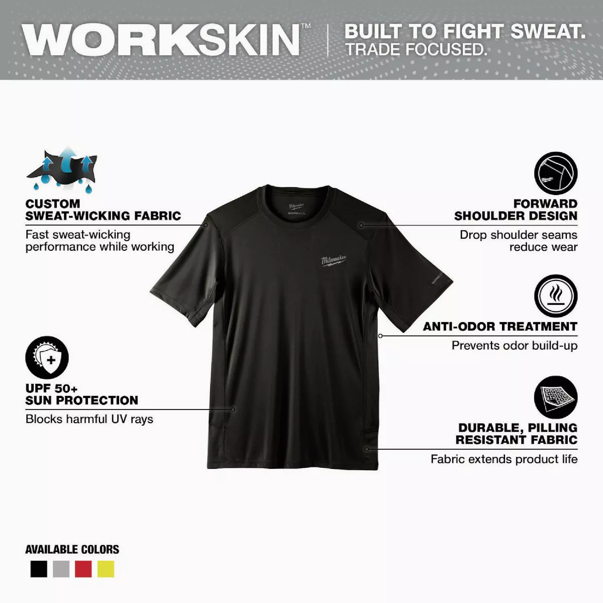 Milwaukee WorkSkin Men's XL Black Short Sleeve Lightweight Performance Shirt - photo 4