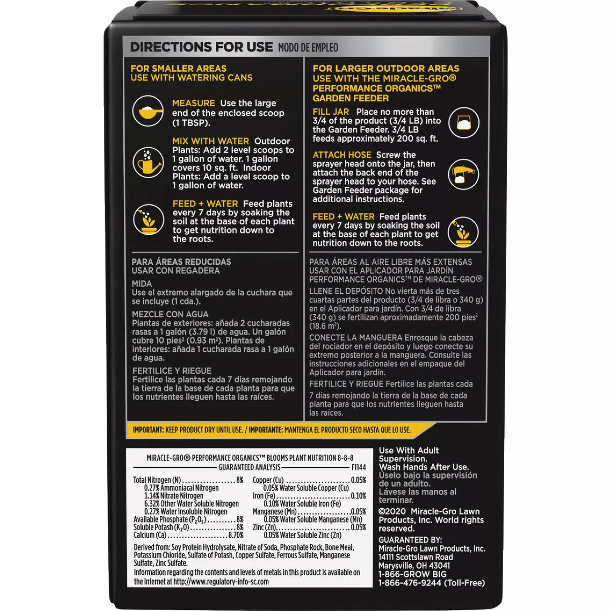 Miracle-Gro Performance Organics 1 Lb. Blooms Plant Nutrition - photo 2