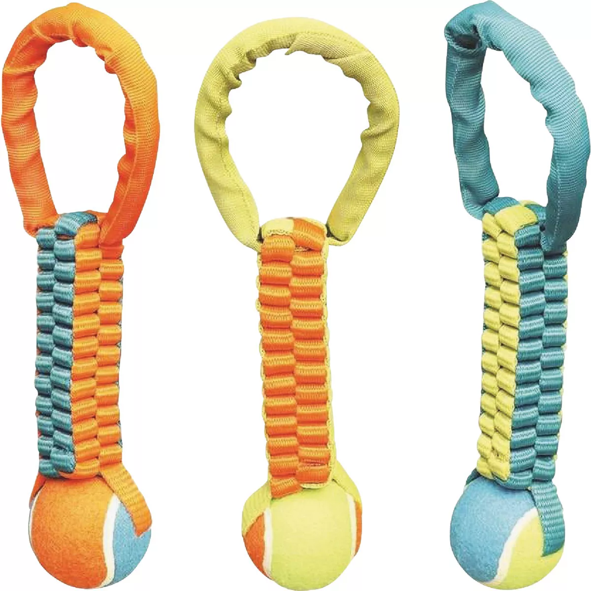 Boss Pet Chomper Braided Nylon Tennis Ball Tug Dog Toy - photo 3