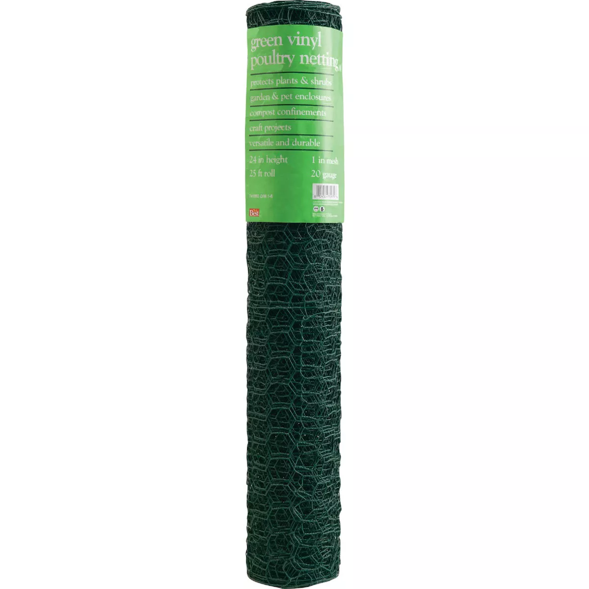 1 In. x 24 In. H. x 25 Ft. L. Green Vinyl-Coated Poultry Netting - photo 2