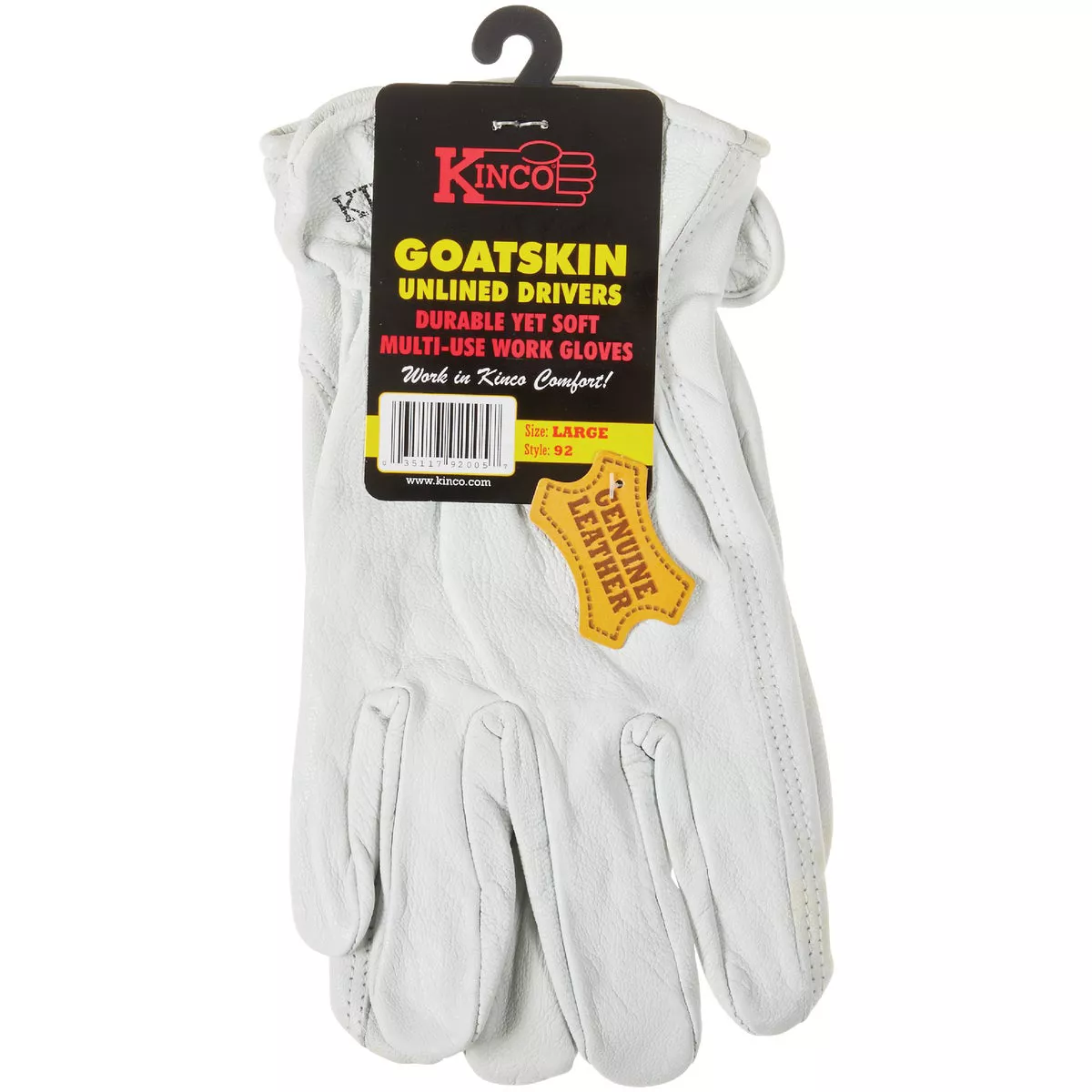 Kinco Men's Large White Goatskin Leather Driver Glove - photo 2