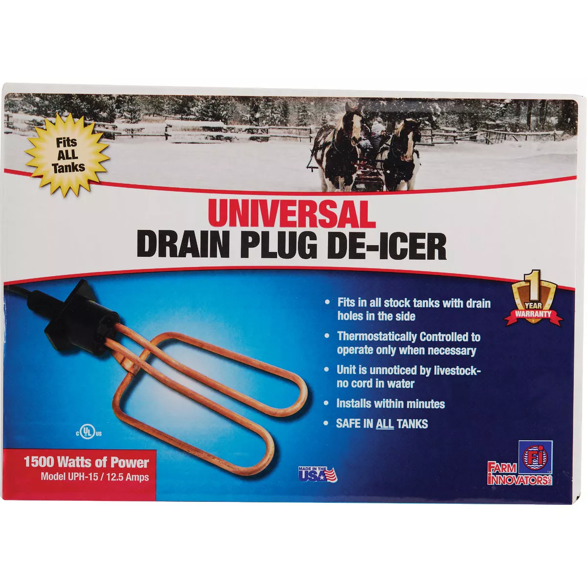 Farm Innovators 1500W Universal Drain Plug De-Icer - photo 2