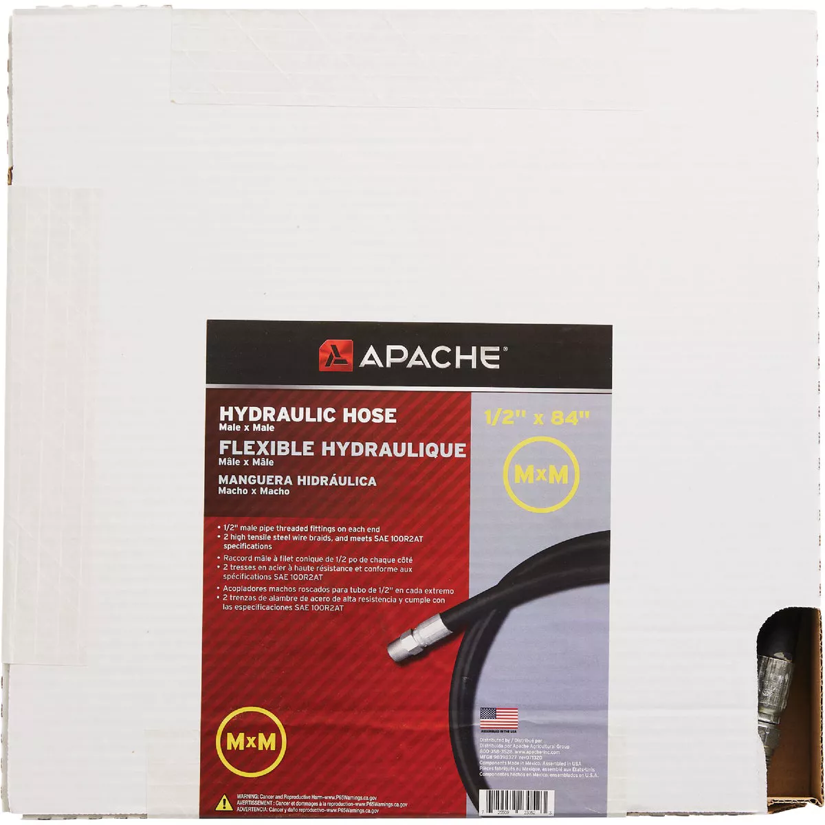 Apache 1/2 In. x 84 In. Male to Male Hydraulic Hose - photo 2