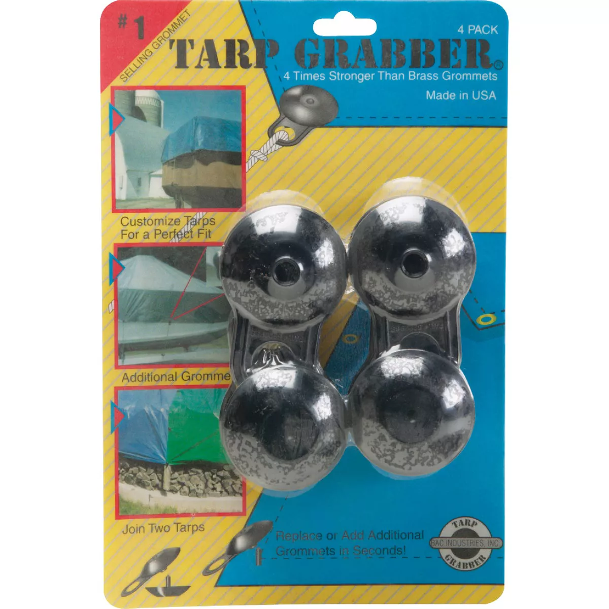 Gosport Grommet Black Recycled Polymers Tarp Grabber, (4-Pack) - photo 2