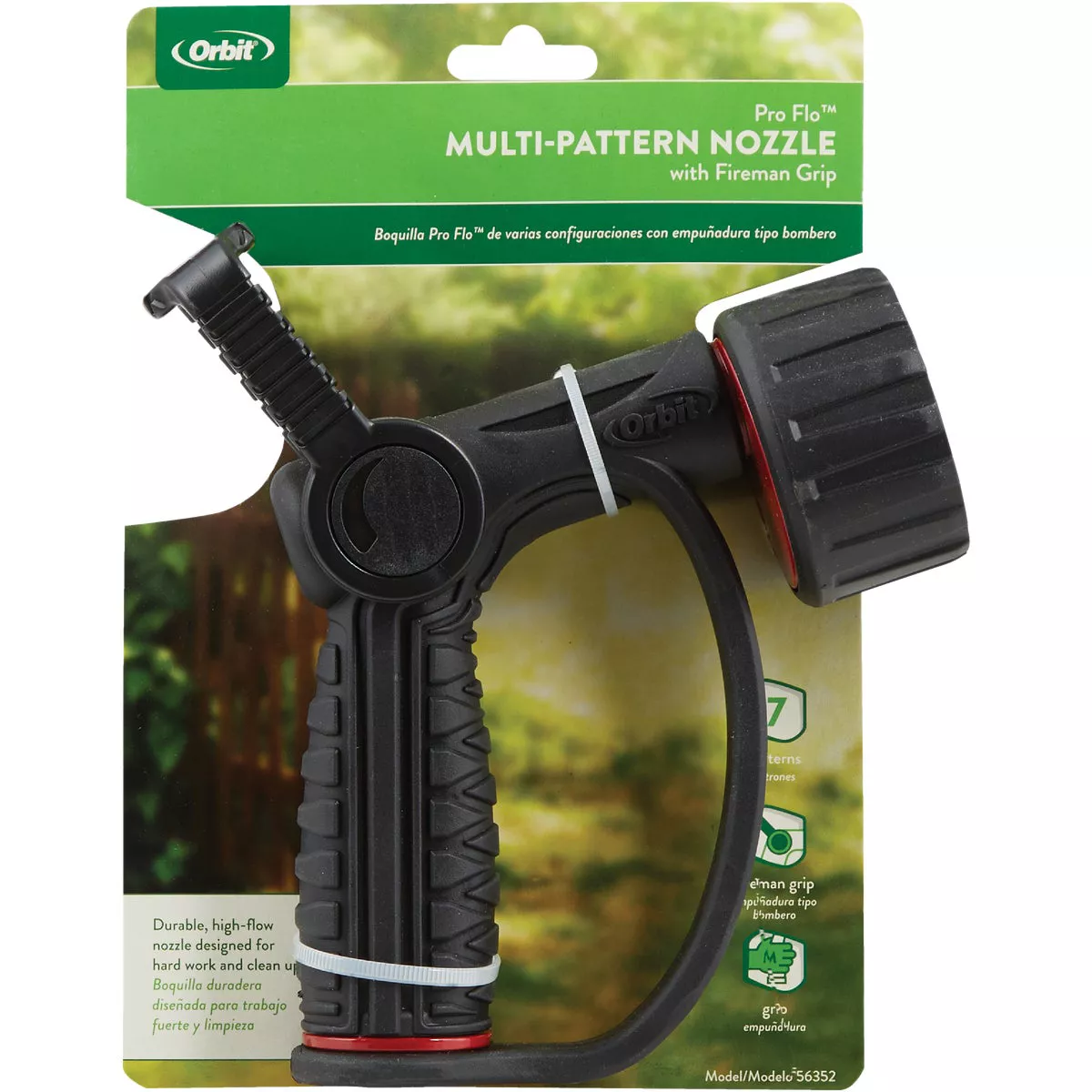 Orbit Pro Flo Zinc 7-Pattern Fireman Nozzle, Black - photo 2