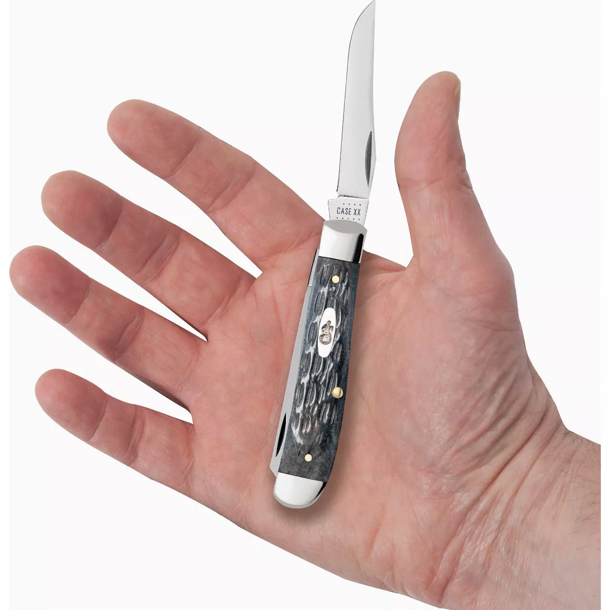 Case Mini Trapper 2.8 In. Pocket Worn Crandall Jig Gray Bone Pocket Knife - photo 3