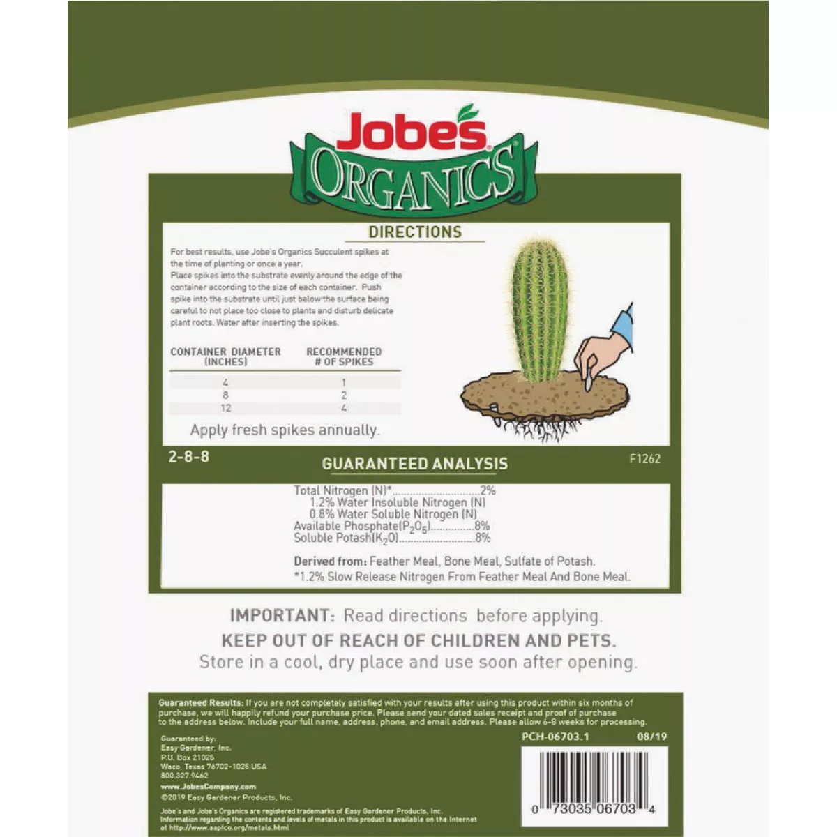Jobe's Organics For Bountiful Succulents (12-Pack) - photo 2