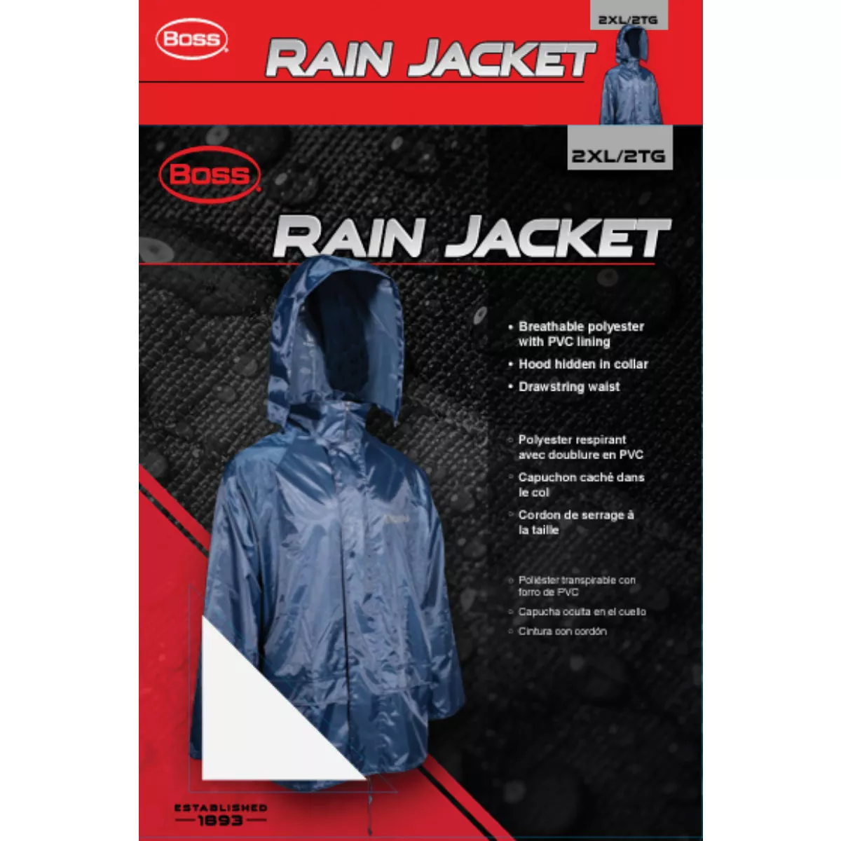 Boss 2XL Polyester Rain Jacket - photo 2