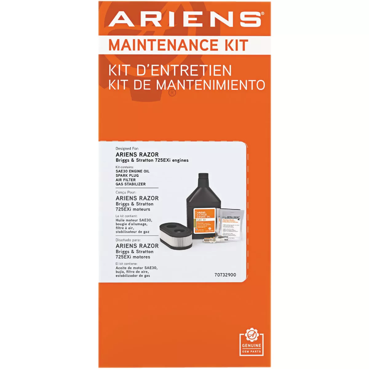 Ariens Razor 725EXi Engine Maintenance Kit - photo 2