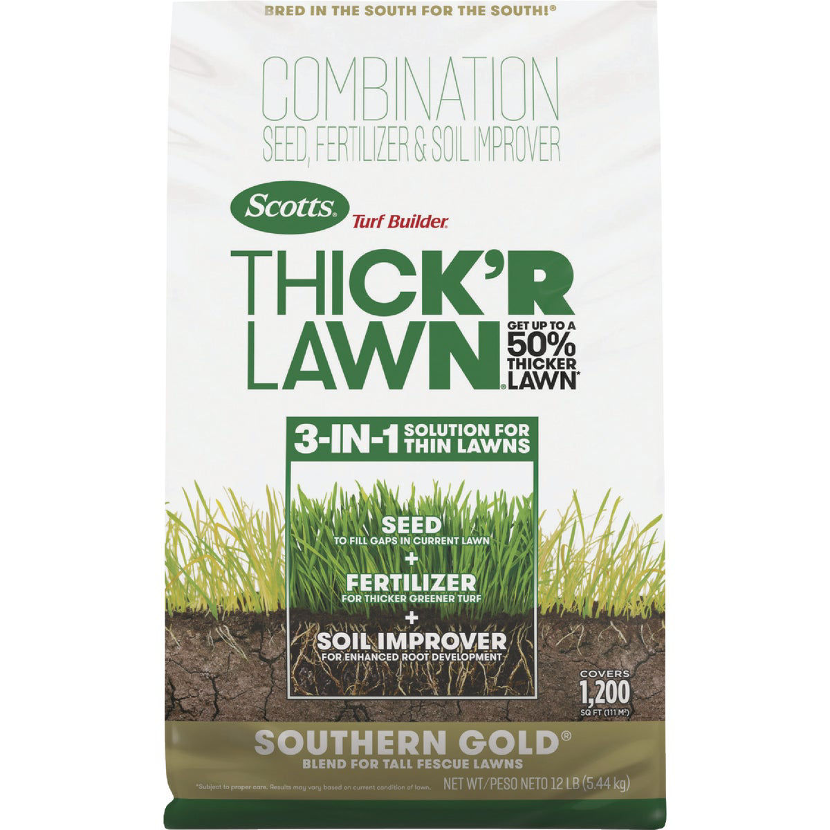 Scotts Turf Builder Thick'R Lawn Southern Gold 12 Lb. 1200 Sq. Ft ...