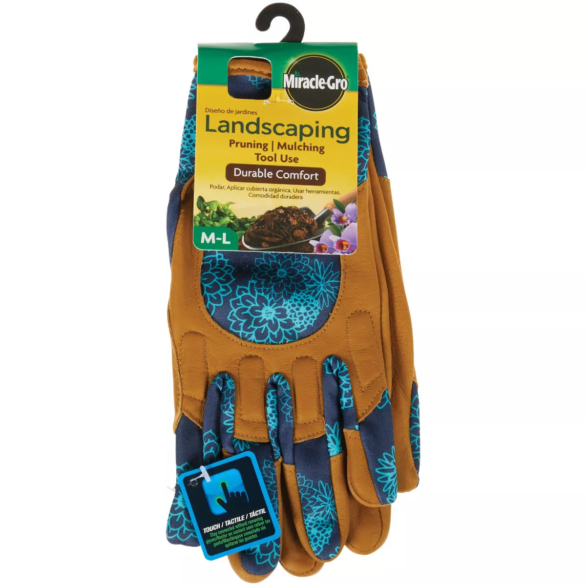 Miracle-Gro Women's Leather Durable Comfort Landscaping Gloves, Medium/Large - photo 2