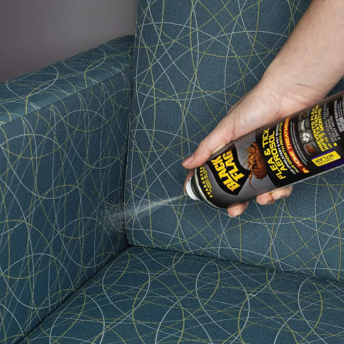 Black Flag 16 Oz. Aerosol Spray Flea & Tick Upholstery & Pet Bedding Home Treatment Plus Growth Regulator - photo 3