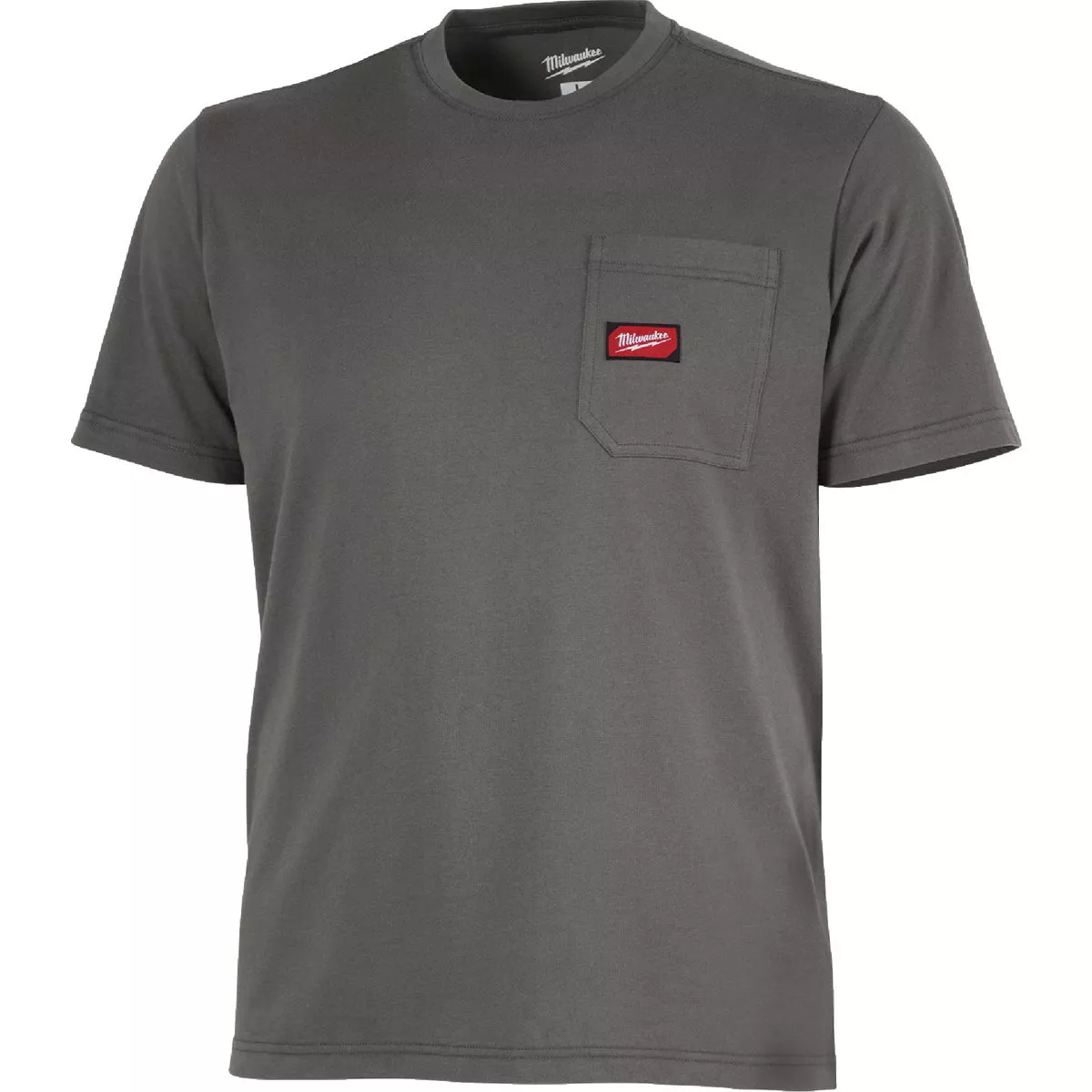 Milwaukee GridIron Large Gray Short Sleeve Heavy-Duty Pocket T-Shirt