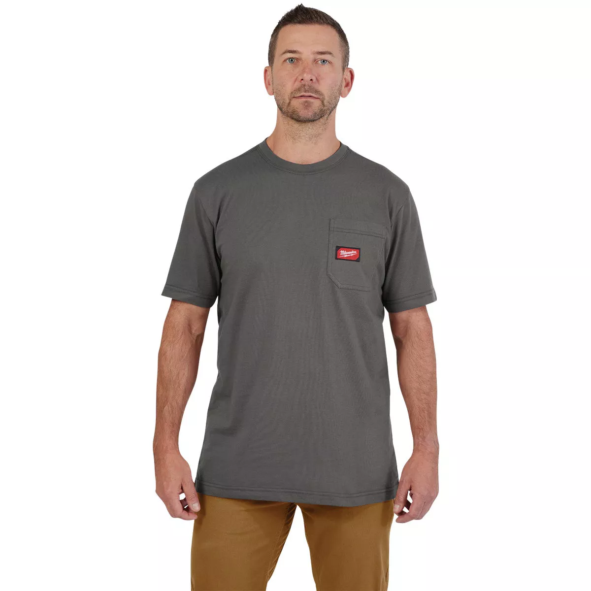 Milwaukee GridIron Large Gray Short Sleeve Heavy-Duty Pocket T-Shirt - photo 2