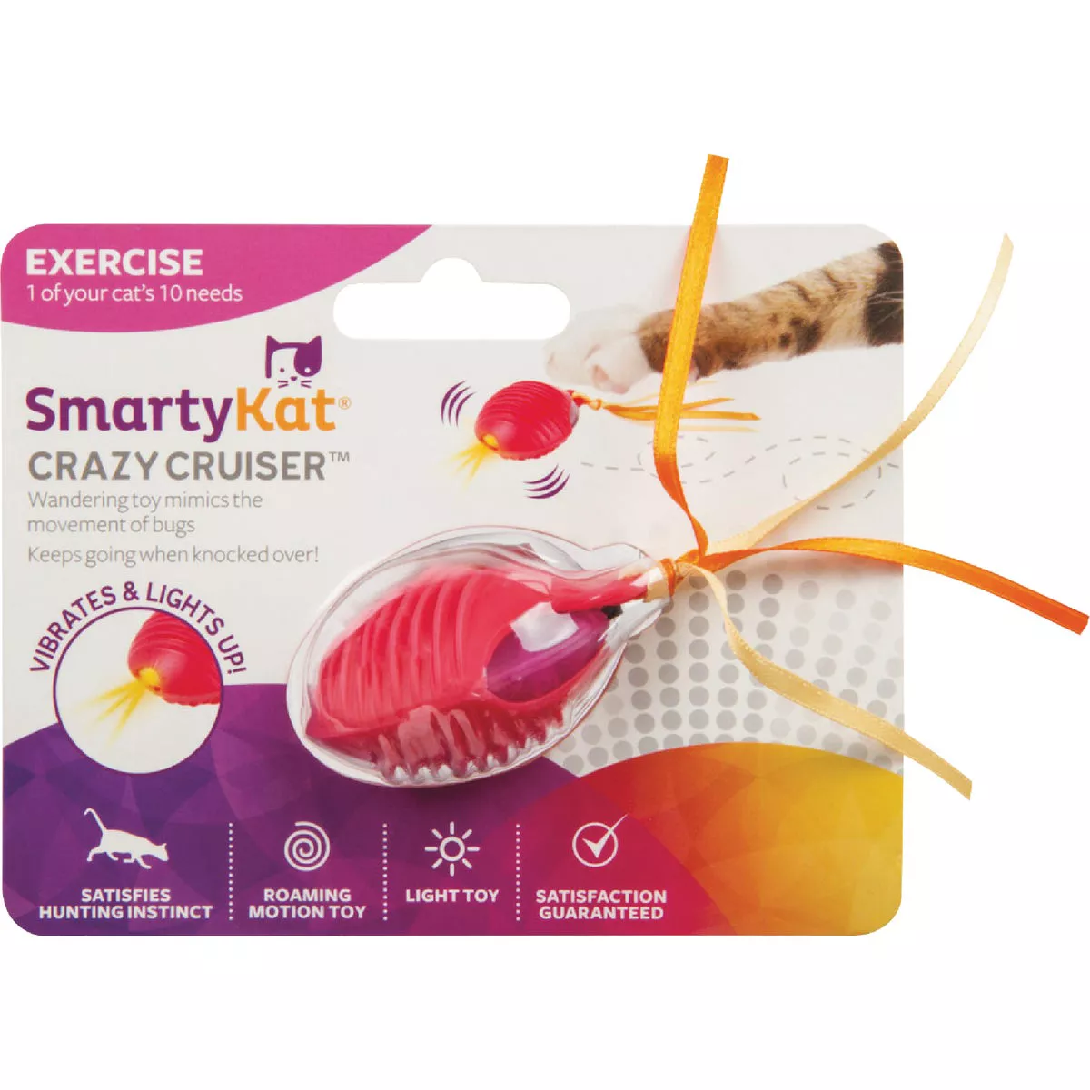 SmartyKat Crazy Cruiser Rumble Bug Electronic Motion Cat Toy