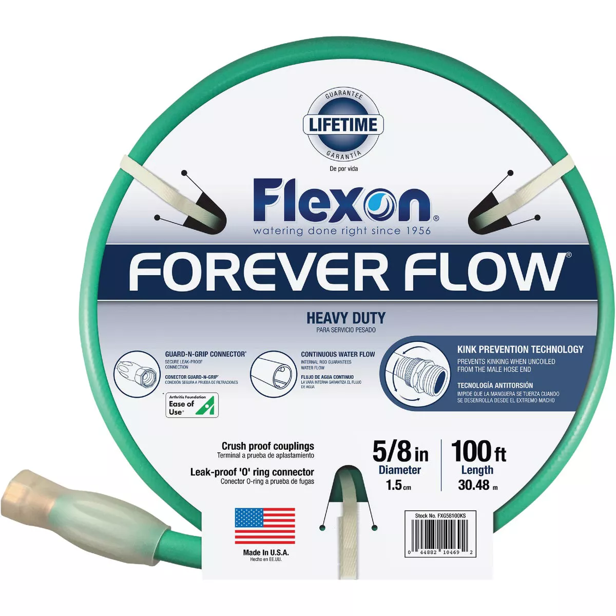 Flexon Forever Flow 5/8 In. Dia. x 100 Ft. L. Heavy-Duty Garden Hose