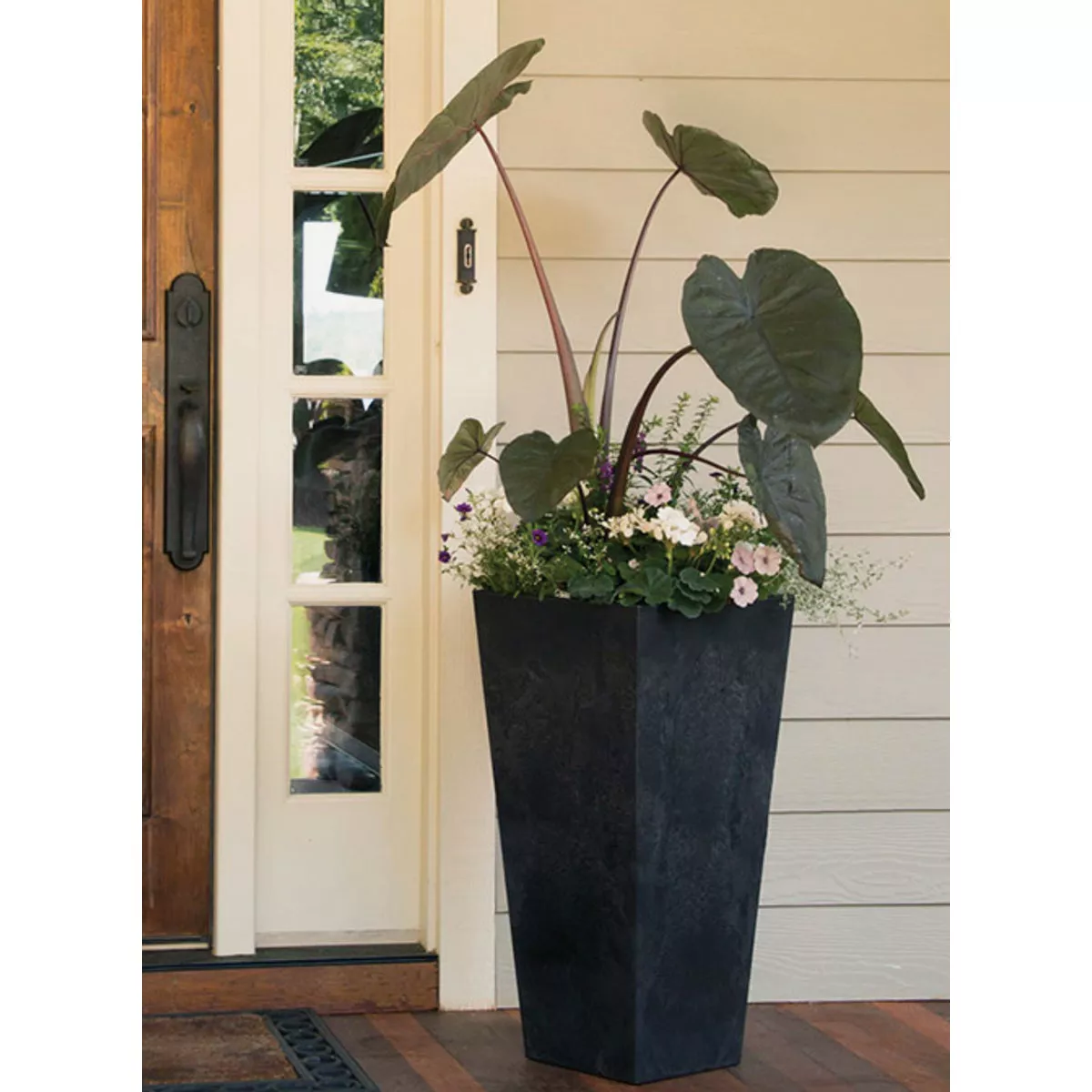 Novelty ArtStone Ella 13.75 In. W. x 27.75 In. H. x 13.75 In. L. Black Resin Planter - photo 4