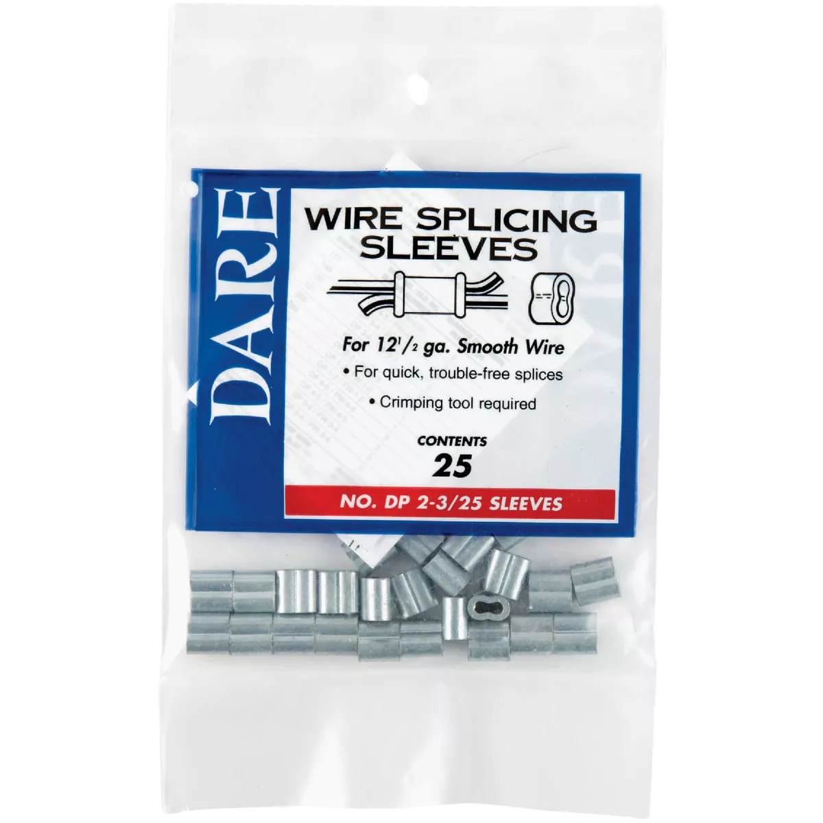 Dare 12-1/2 Ga. Zinc Plated Copper Splicing Sleeve (25-Pack) - photo 2