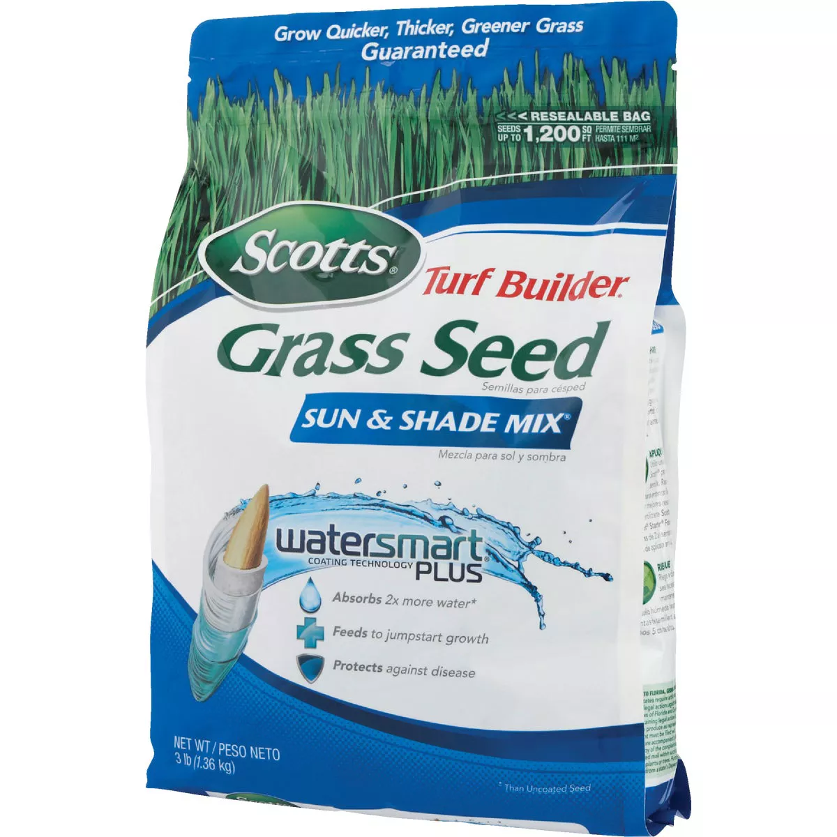 Scotts Turf Builder WaterSmart Plus 3 Lb. 1200 Sq. Ft. Sun & Shade Mix Grass Seed - photo 3