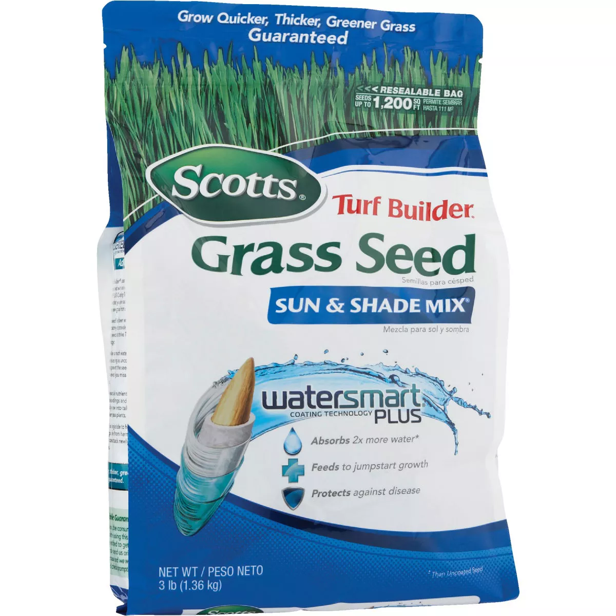 Scotts Turf Builder WaterSmart Plus 3 Lb. 1200 Sq. Ft. Sun & Shade Mix Grass Seed - photo 4