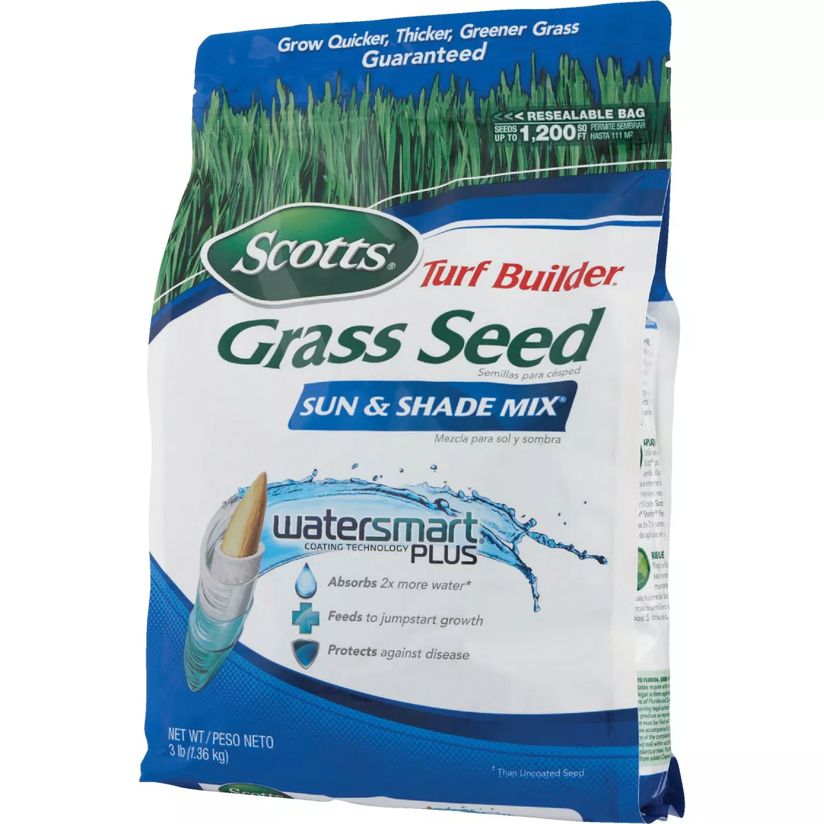 Scotts Turf Builder WaterSmart Plus 3 Lb. 1200 Sq. Ft. Sun & Shade Mix Grass Seed - photo 5