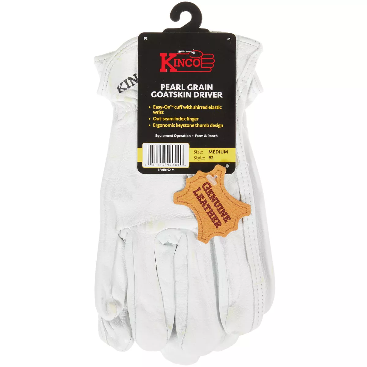 Kinco Men's Medium White Goatskin Leather Driver Glove - photo 2