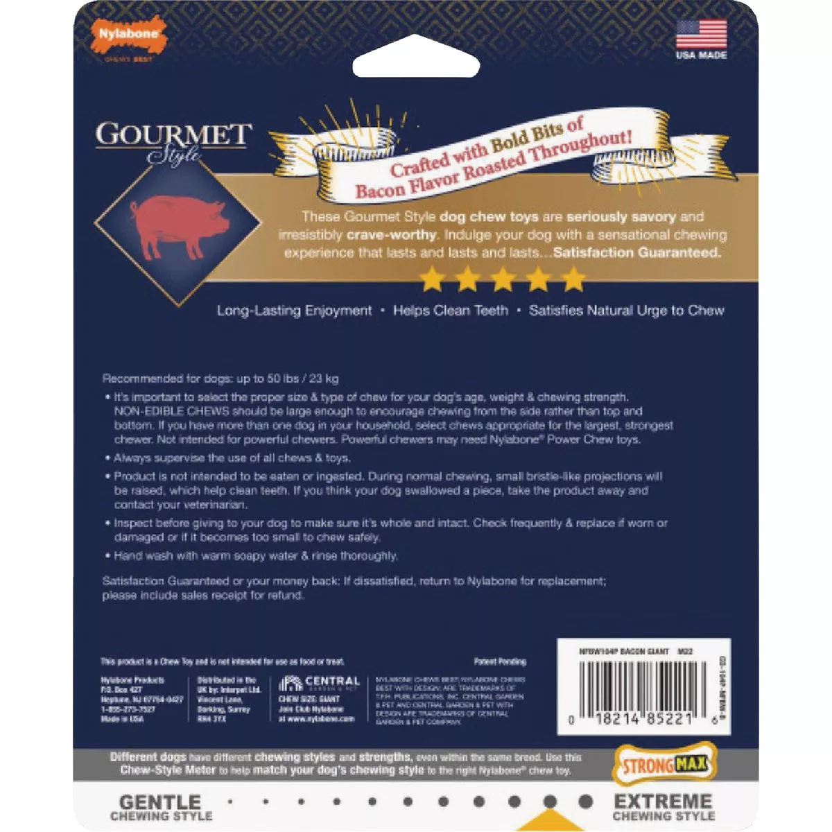 Nylabone Gourmet Style Large Bacon Wishbone Dog Chew - photo 2