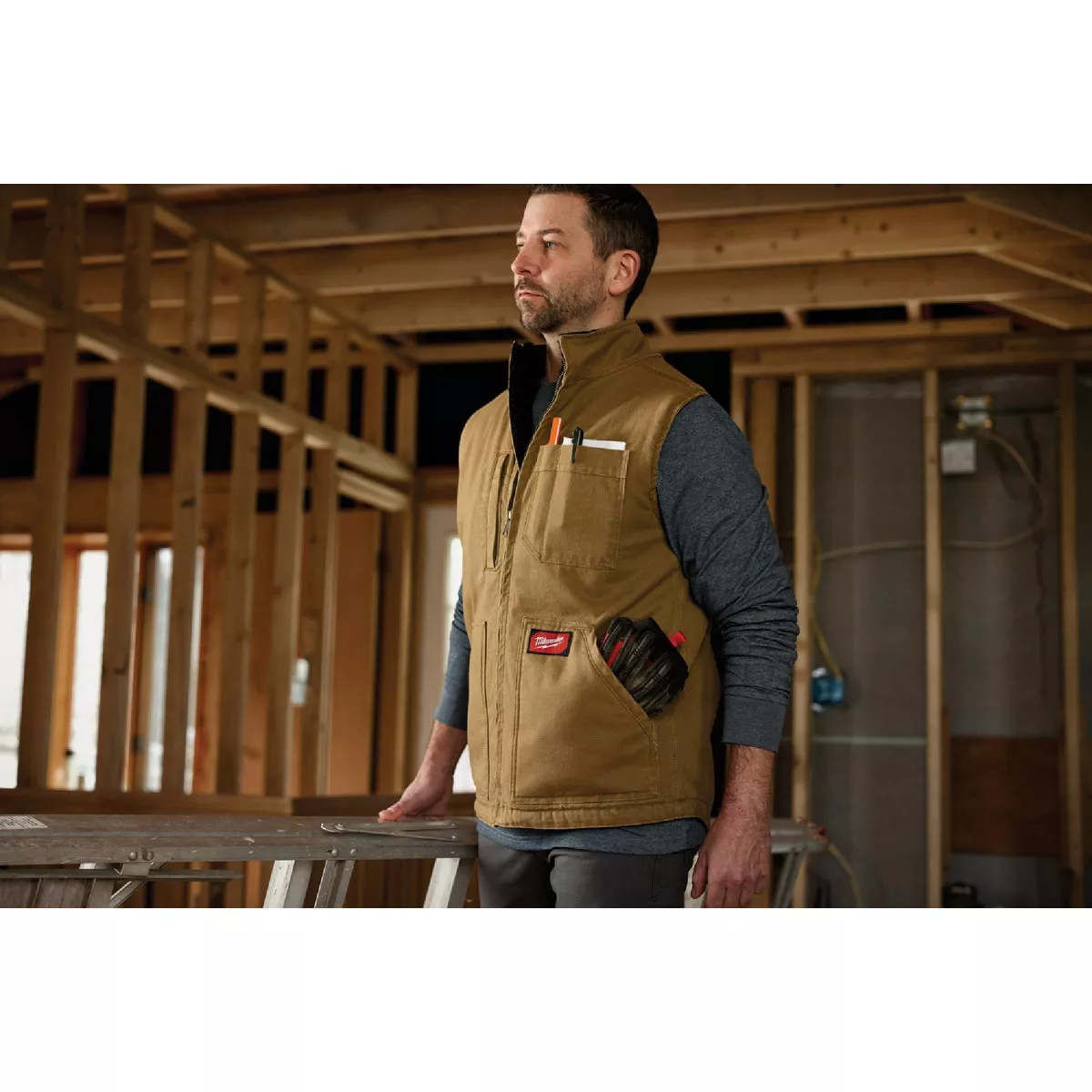 Milwaukee GRIDIRON Men's Large Brown Sherpa-Lined Vest - photo 4
