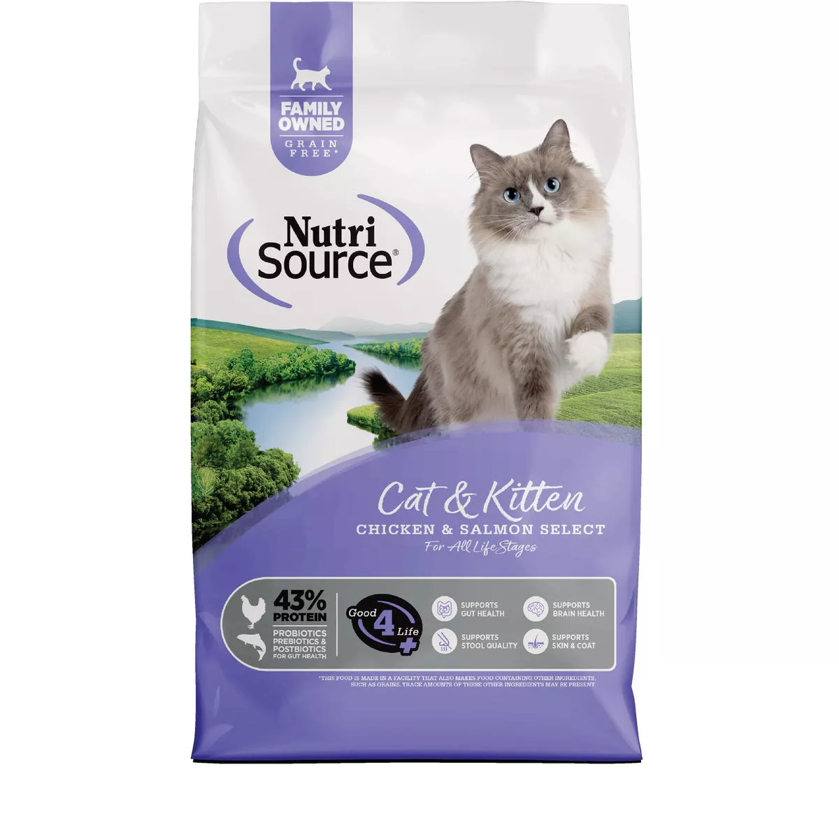 NutriSource 4 Lb. Chicken & Salmon Grain Free Dry Cat & Kitten Food